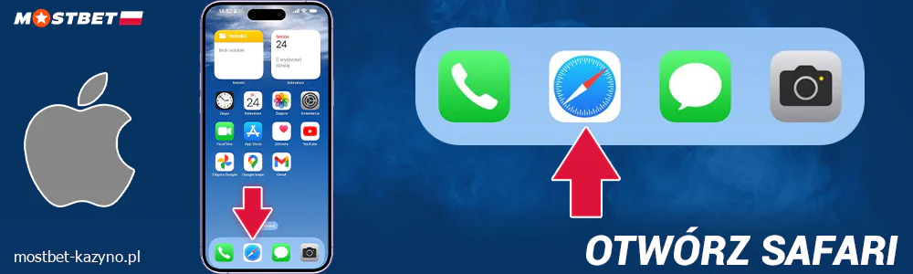 Otwórz przeglądarkę na urządzeniu iOS
