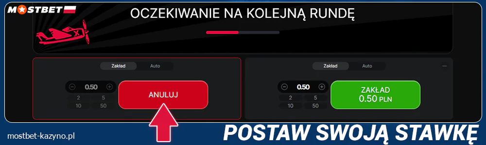 Postaw zakład w grze Aviator w Mostbet PL