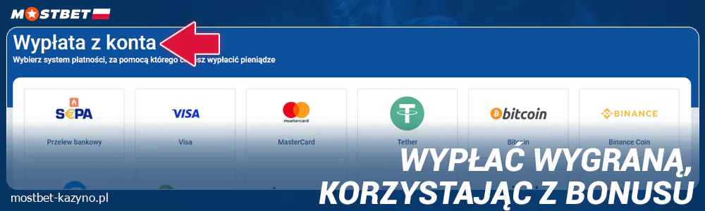 Wypłać swoje wygrane w Mostbet Polska