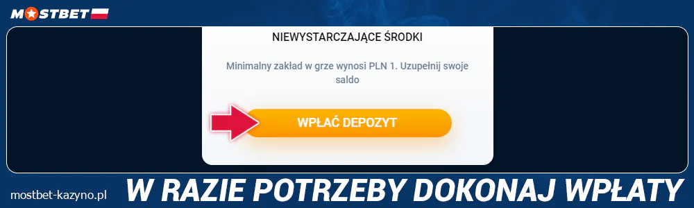 Doładuj swoje konto w Mostbet PL