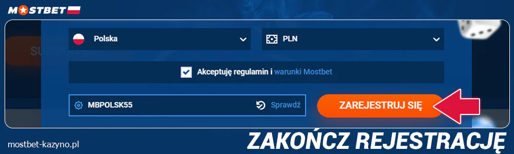 Potwierdź rejestrację w Mostbet PL