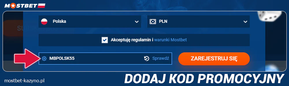 Podaj kod promocyjny w Mostbet PL